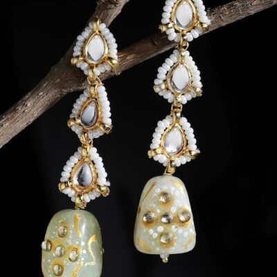 Gold Plated Traditional Jadau Kundan Earrings