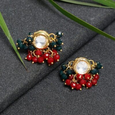 Gold Plated Traditional Jadau Kundan Earrings