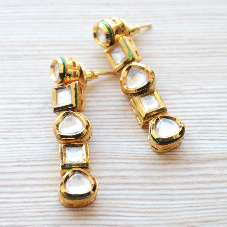 Gold Plated Traditional Jadau Kundan Earrings