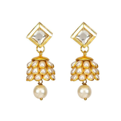 Gold Plated Traditional Jadau Kundan Earrings