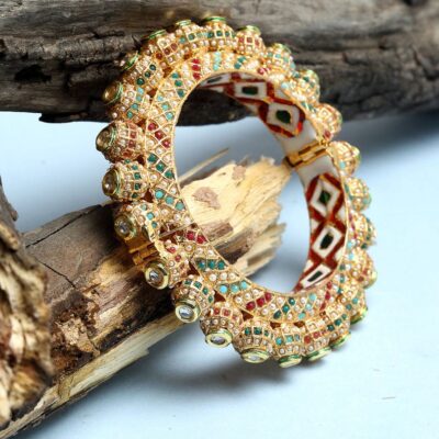 Beautiful Rajwadi Jadau Kundan Bangle Kada