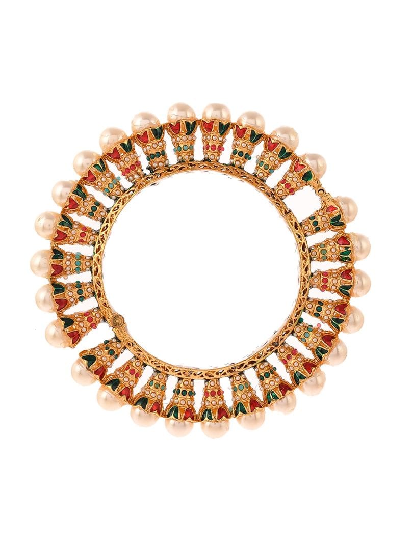 Beautiful Rajwadi Jadau Kundan Bangle Kada - Image 3