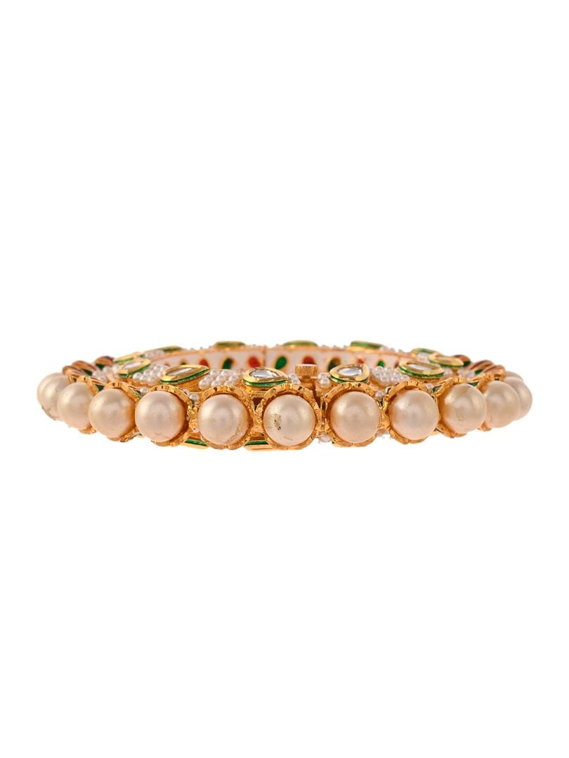 Beautiful Rajwadi Jadau Kundan Bangle Kada - Image 4