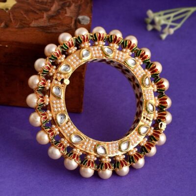 Beautiful Rajwadi Jadau Kundan Bangle Kada