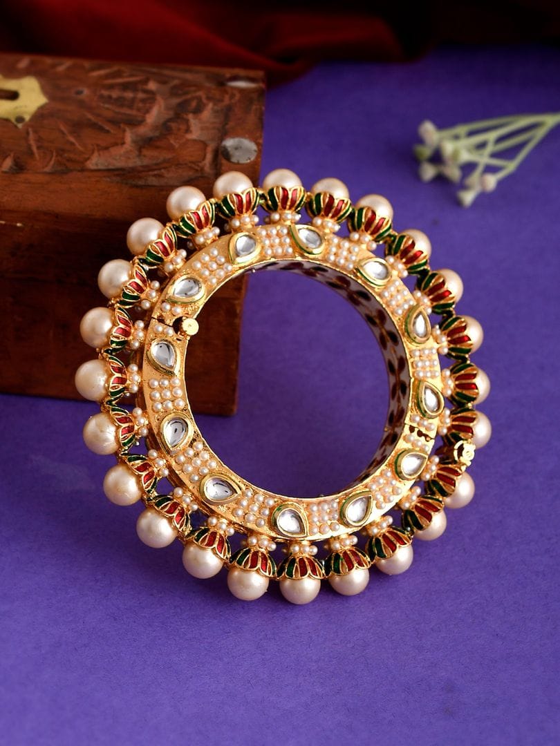 Beautiful Rajwadi Jadau Kundan Bangle Kada