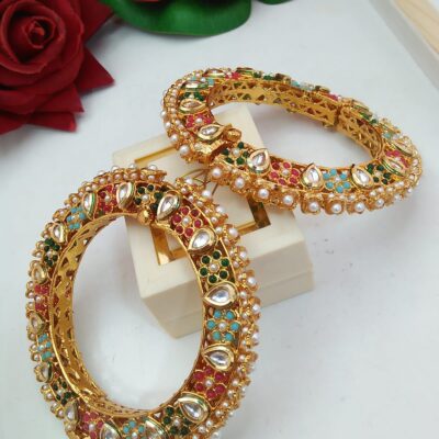 Beautiful Rajwadi Jadau Kundan Bangle Kada