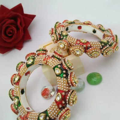 Beautiful Rajwadi Jadau Kundan Bangle Kada