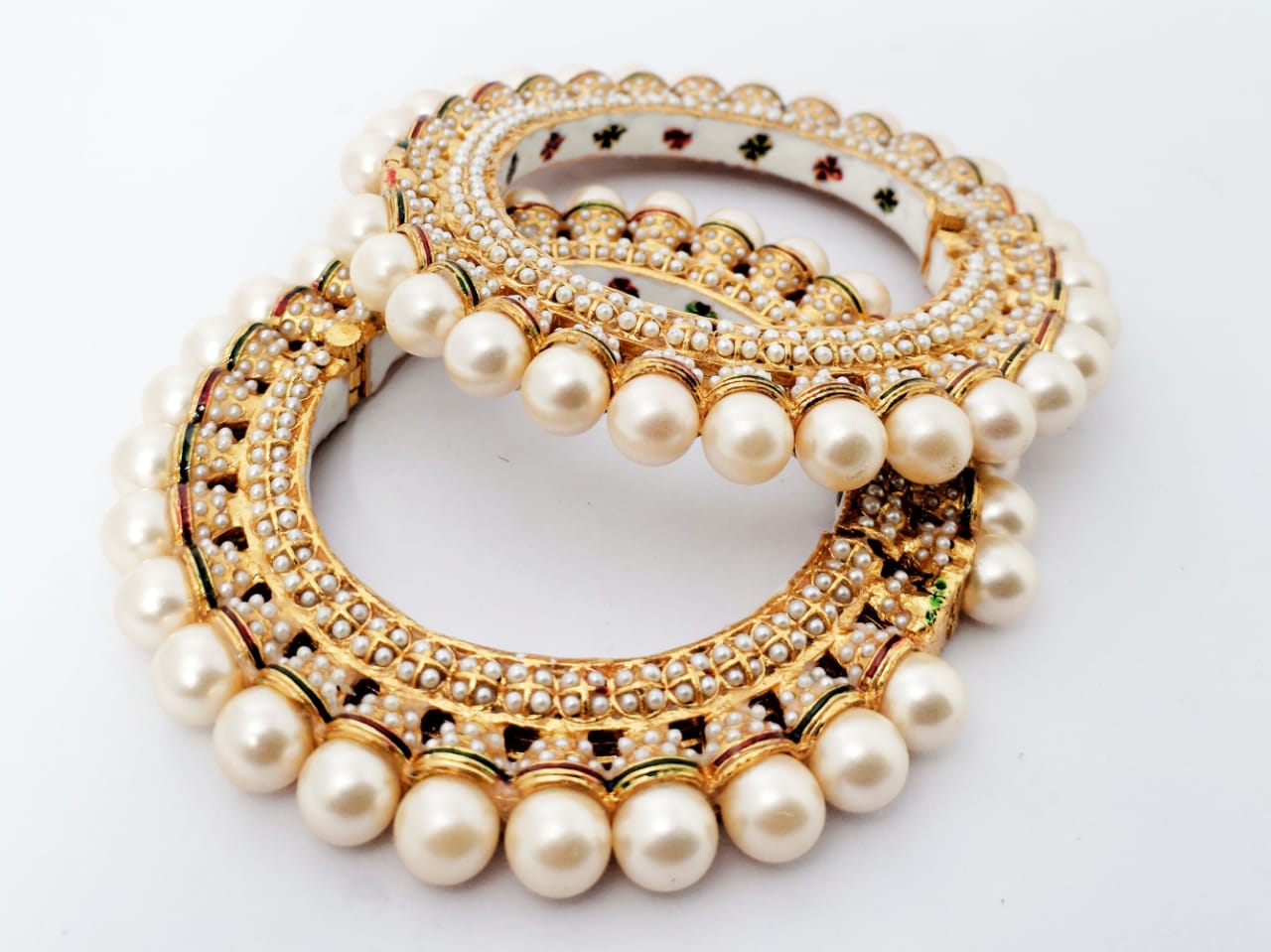 Royal Jadau Rajwadi Kada Bangles with Kundan Stones
