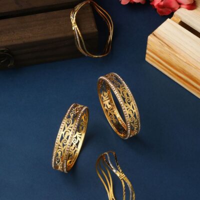 Alloy Gold-plated Bangle Set Of 4