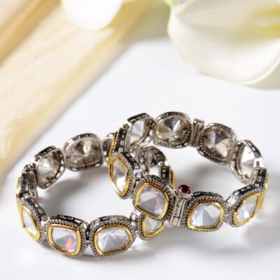 Victorian Two Tone Polki Bangles
