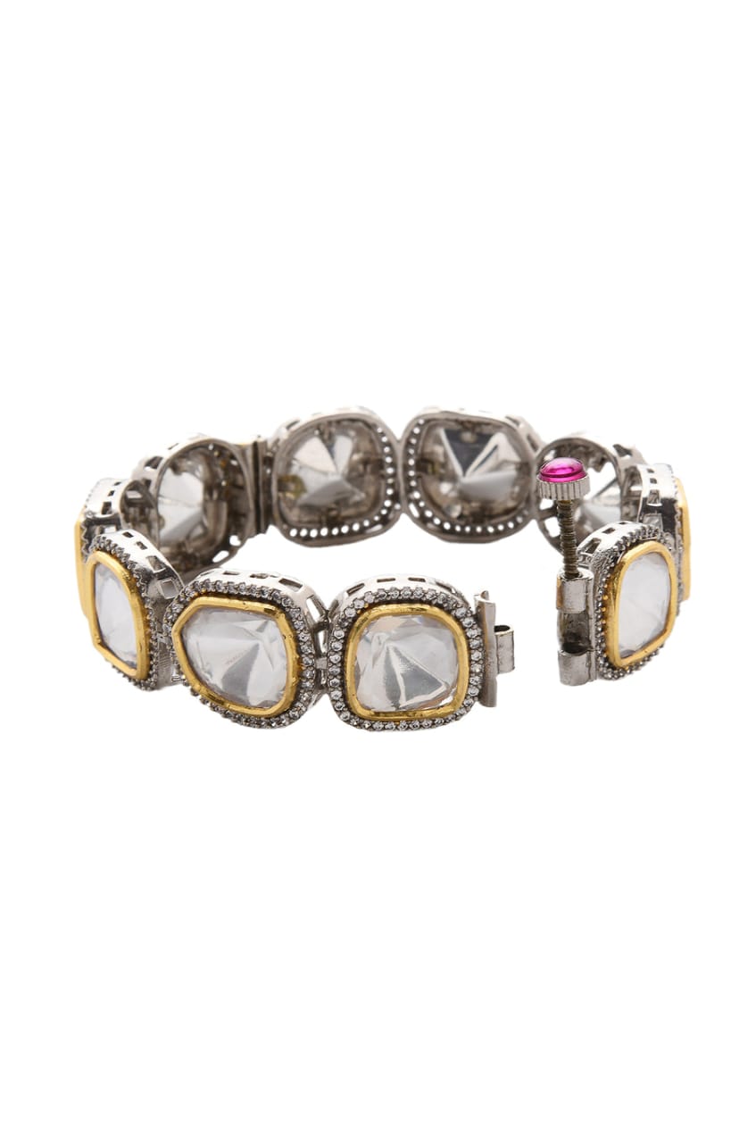 Victorian Two Tone Polki Bangles (Pack Of 1) - Image 4