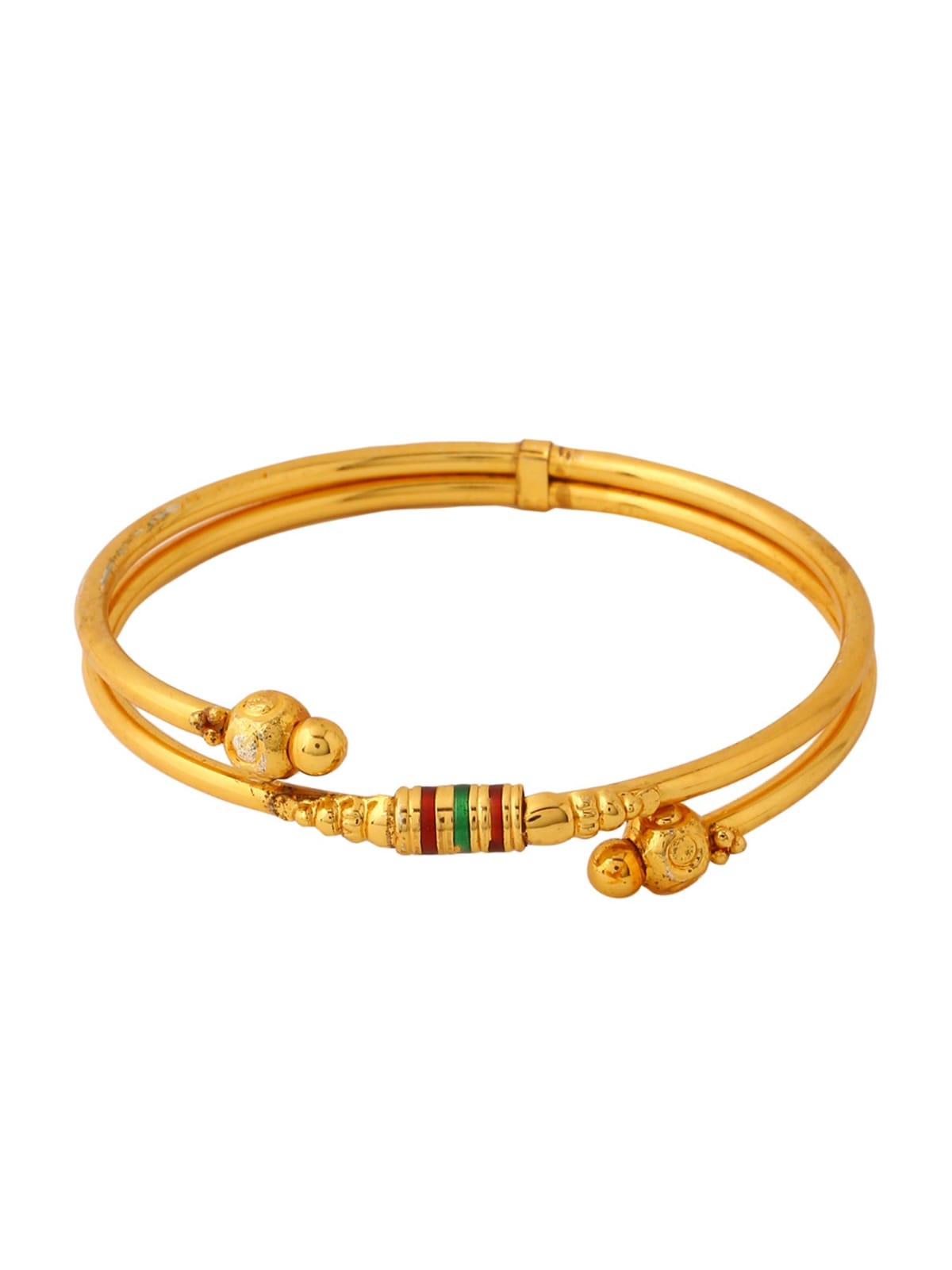 Gold Plated Bangle Chudi Meenakari Meena Work Kada Pack of 2 - Image 7