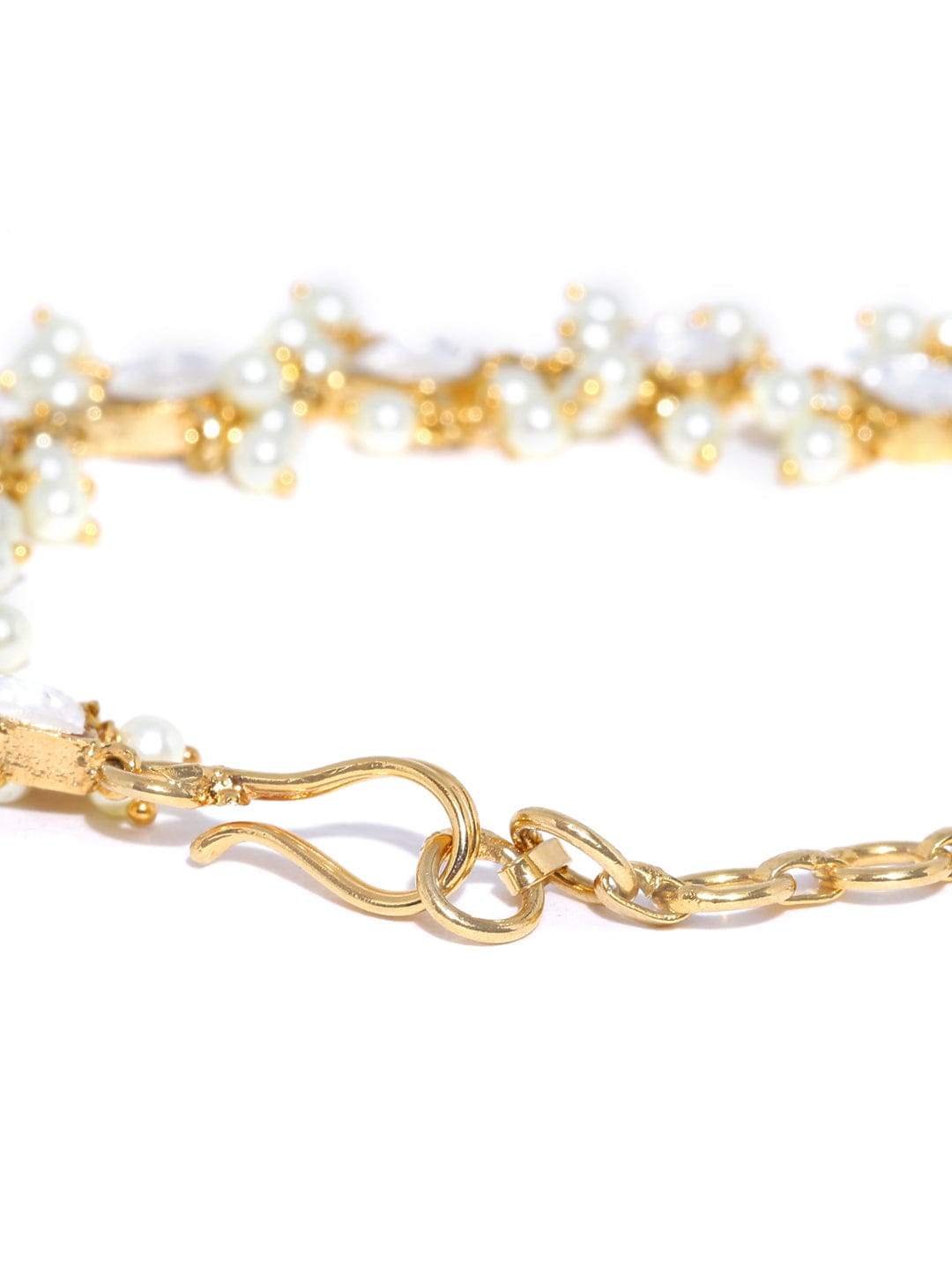 Gold Tone Adjustable Kundan Bracelet - Image 3
