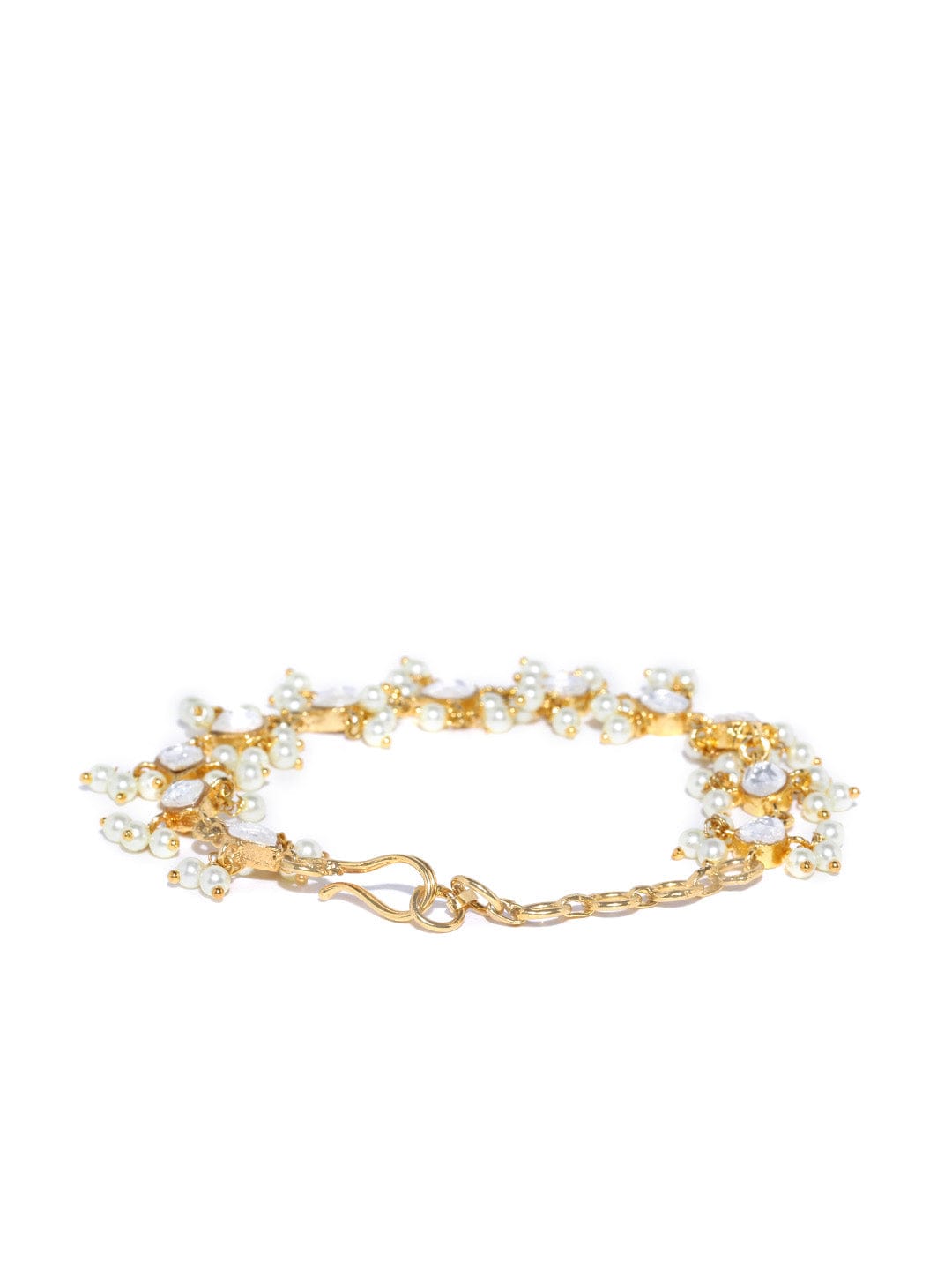 Gold Tone Adjustable Kundan Bracelet - Image 4