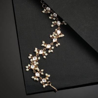Gold Tone Adjustable Kundan Bracelet