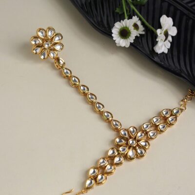Beaded Kundan Hathphool (Pack Of 2)