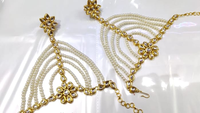 Beaded Kundan Hathphool (Pack Of 2)