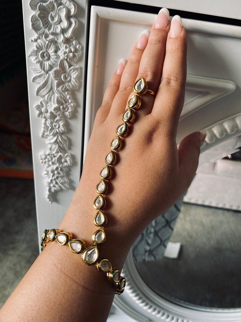 Kundan Hathphool Bracelet (Pack Of 2)