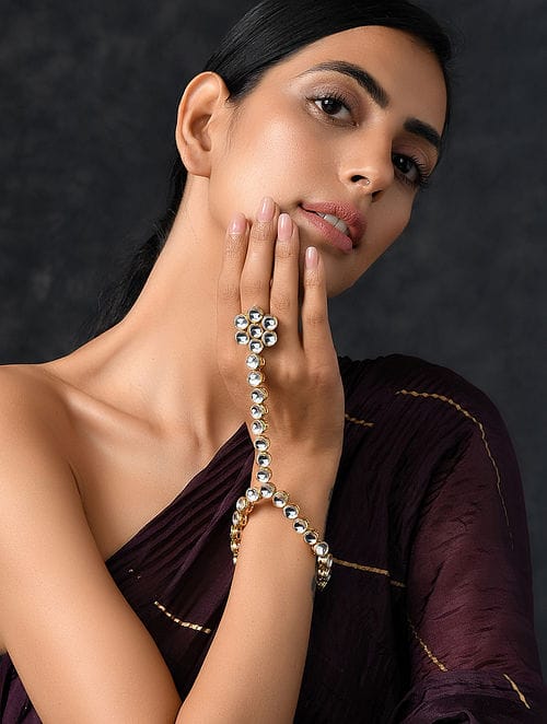 Kundan Hathphool Bracelet (Pack Of 2) - Image 2