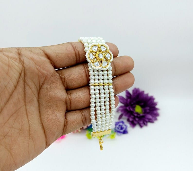 Beaded Kundan Bracelet - Image 2