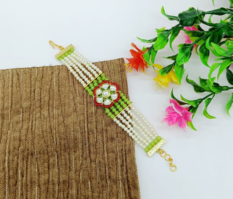 Beaded Kundan Bracelet
