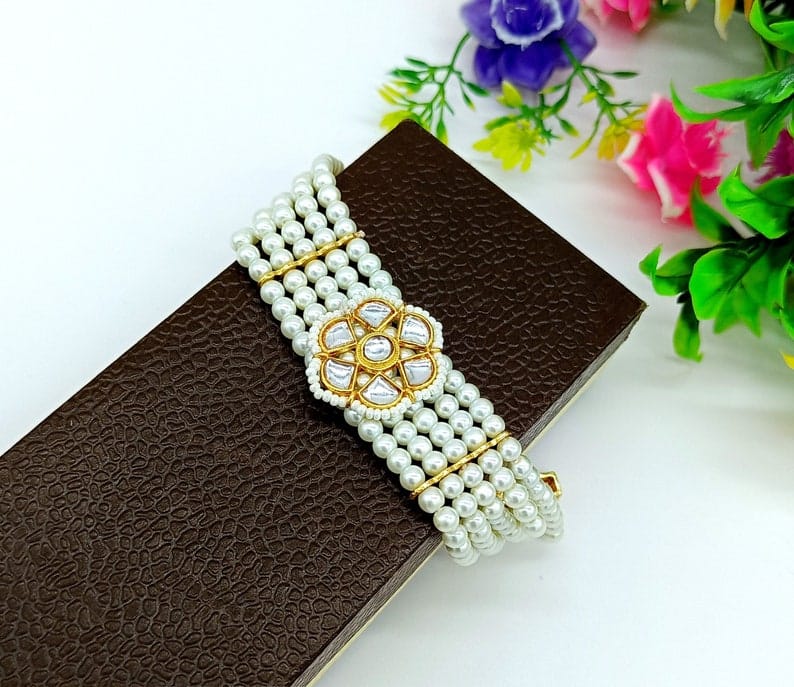 Beaded Kundan Bracelet - Image 3