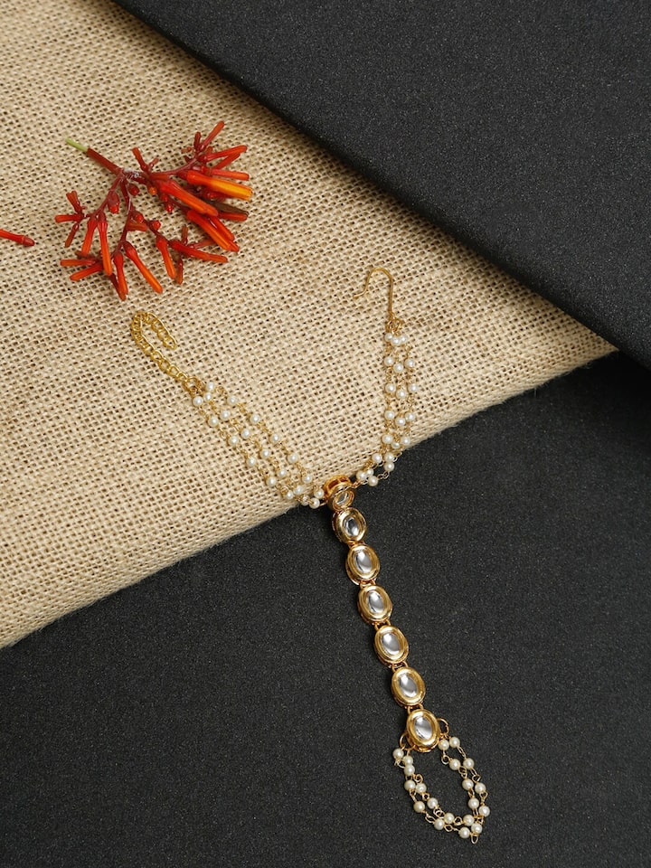 Beaded Kundan Hathphool (Pack Of 2)