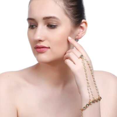 Beaded Kundan Hathphool (Pack Of 2)