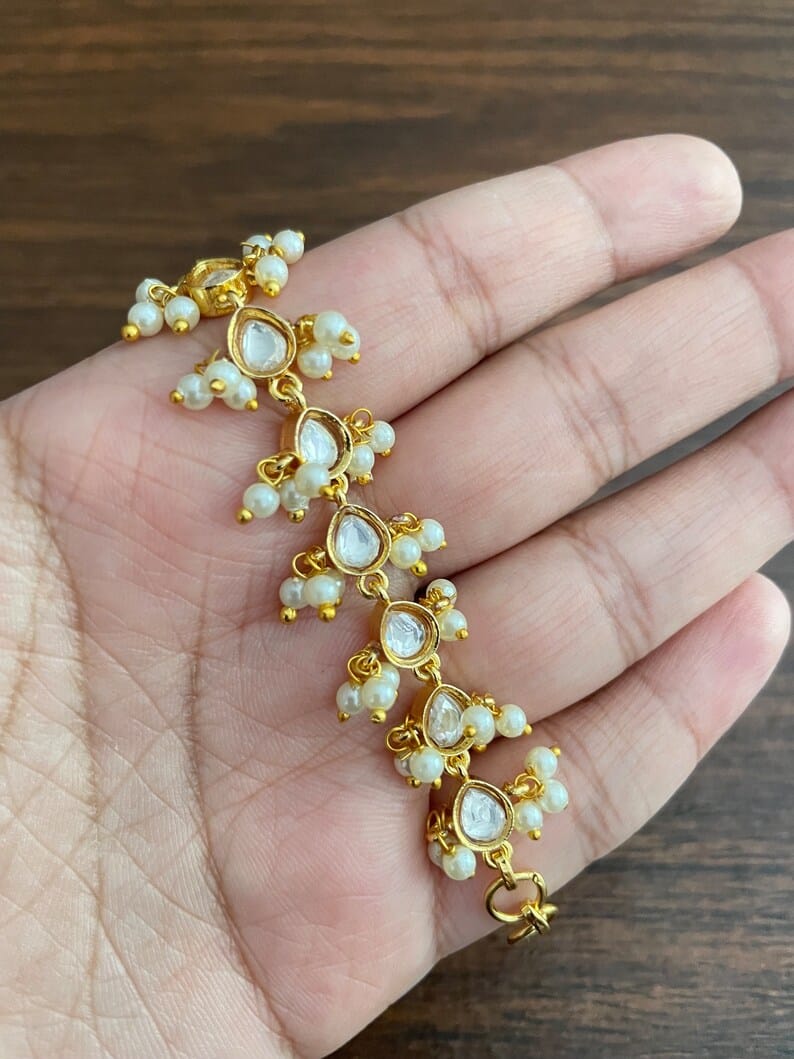 Kundan Ear Chain - Image 3
