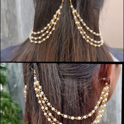 White Pearl Ear Chain