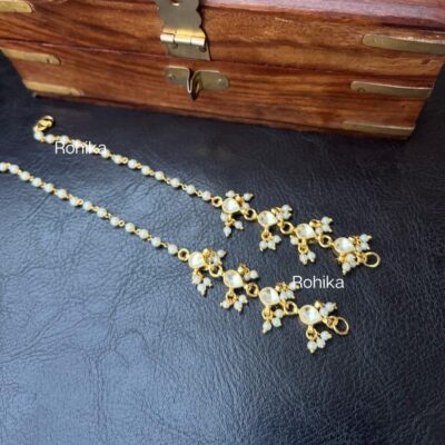 Kundan & Peral Ear Chain