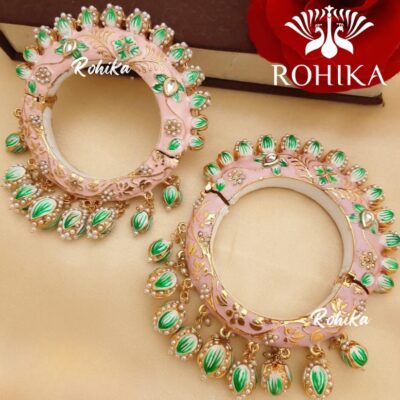 Brass Gold-plated Jadau Kundan Bangle