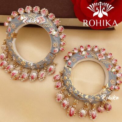 Brass Gold-plated Jadau Kundan Bangle