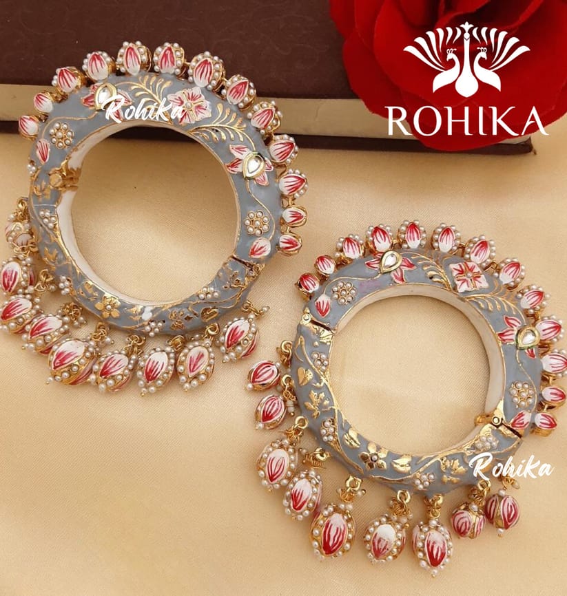 Brass Gold-plated Jadau Kundan Bangle