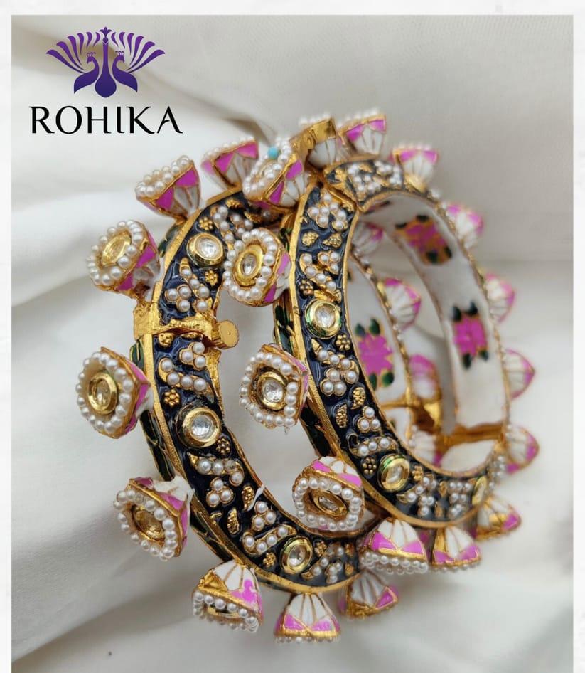 Brass Gold-plated Jadau Kundan Bangle