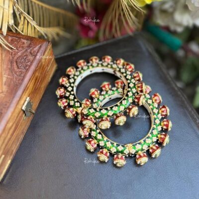 Bollywood Bride Fashion Gold Plated Faux Kundan Bangle