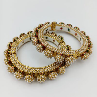 Bollywood Bride Fashion Gold Plated Faux Kundan Bangle