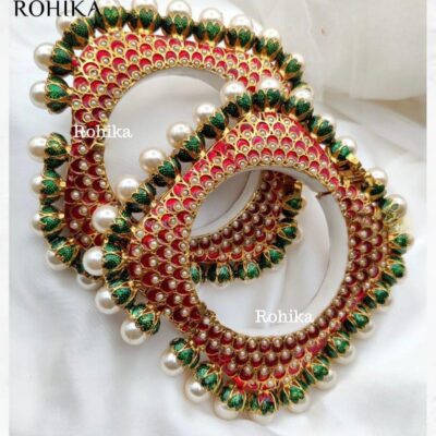 Bollywood Bride Fashion Gold Plated Faux Kundan Bangle