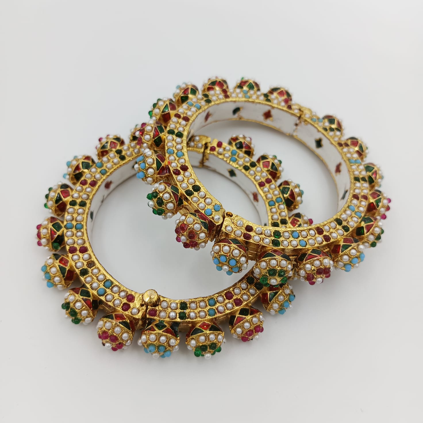 Bollywood Bride Fashion Gold Plated Faux Kundan Bangle