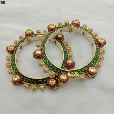 Bollywood Bride Fashion Gold Plated Faux Kundan Bangle