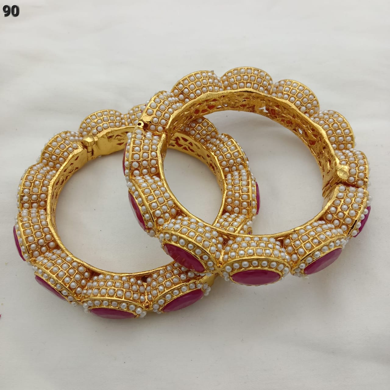 Handcrafted Rajwadi Meenakari Kundan Pachi Kundan studded Bangle
