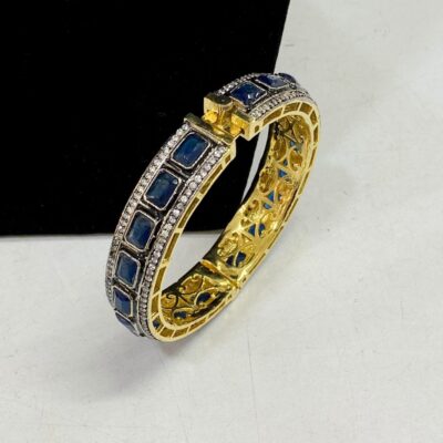 Pair of moissanite victorian dualtone bracelet
