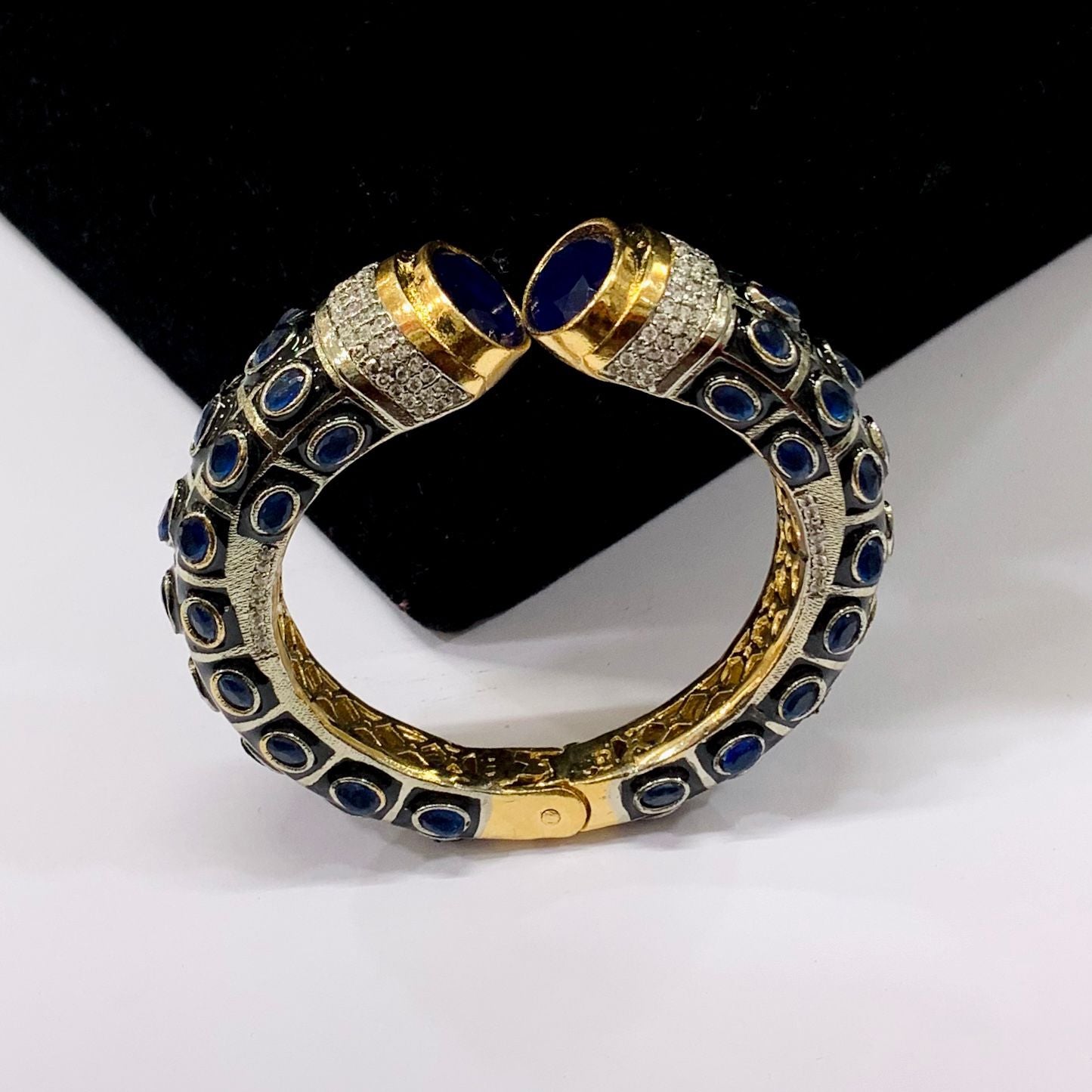 Pair of moissanite victorian dualtone bracelet