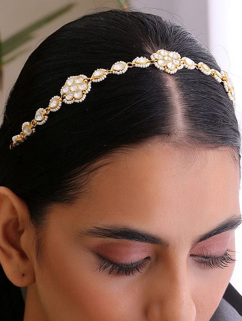 Gold-Toned Kundan-Studded Mathapatti - Image 4