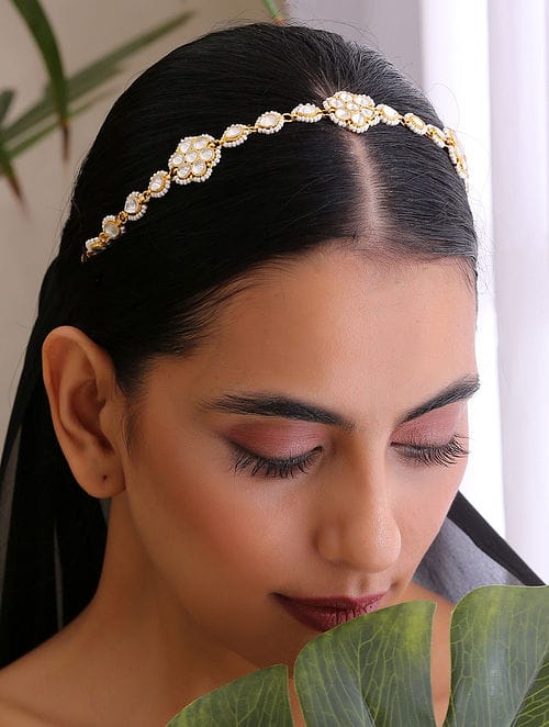 Gold-Toned Kundan-Studded Mathapatti - Image 2