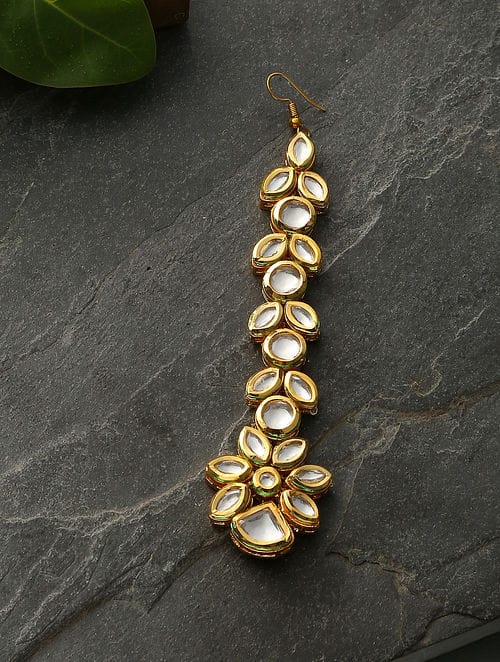 Gold Tone Kundan Maangtika