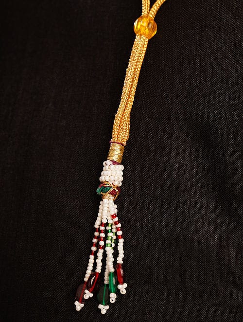 Man's Kundan & Peral Long Groom Necklace - Image 5