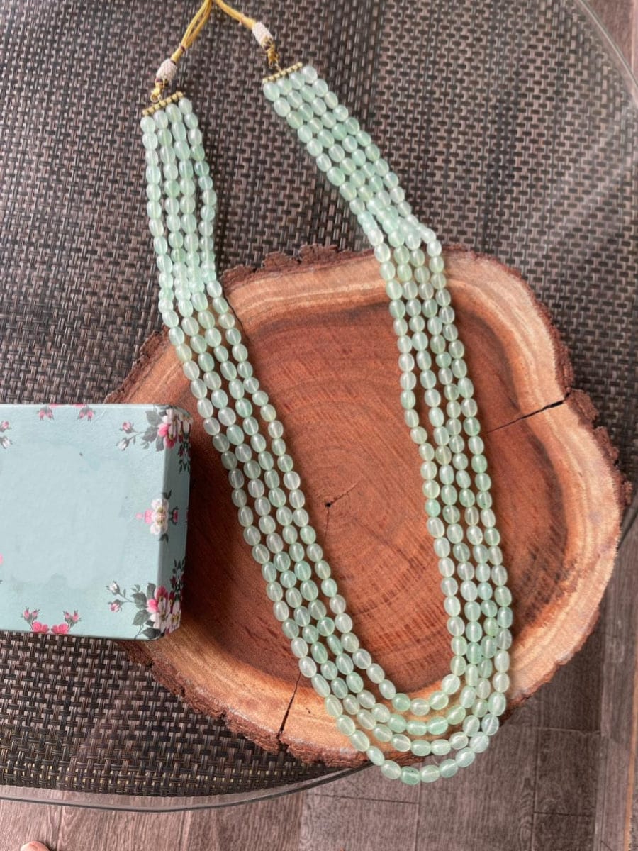 Man's Emarald Green Long Groom Necklace