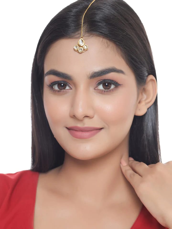 Gold-Plated Kundan studded Maangtika - Image 2