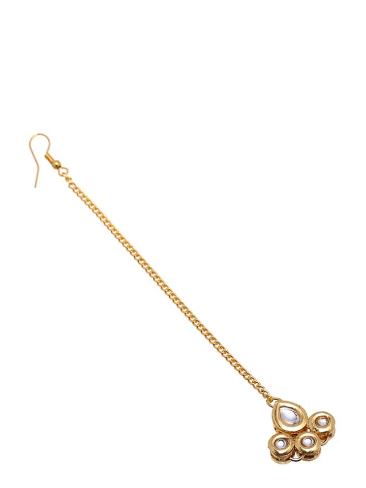 Gold-Plated Kundan studded Maangtika - Image 4